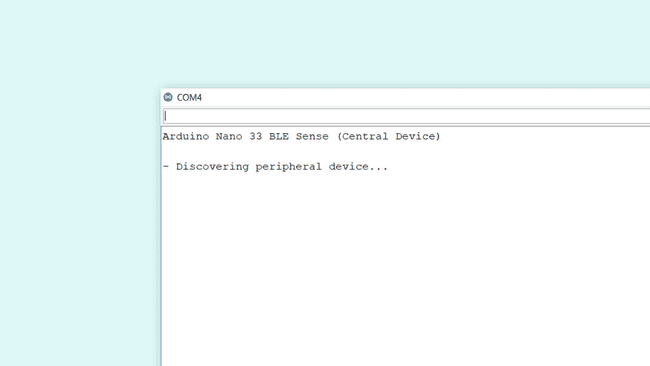 Serial monitor output of central device.