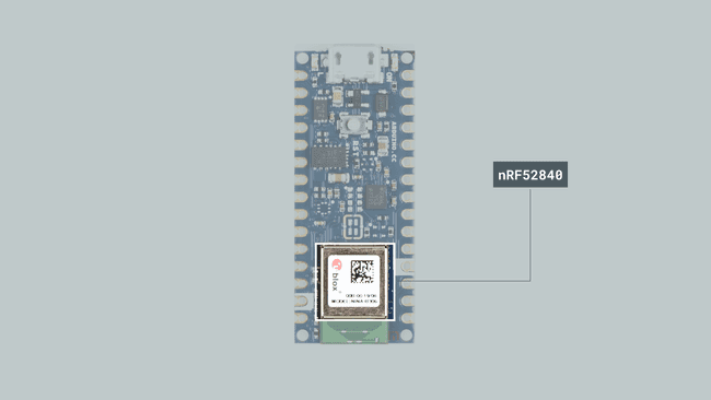 The nRF52840 module.