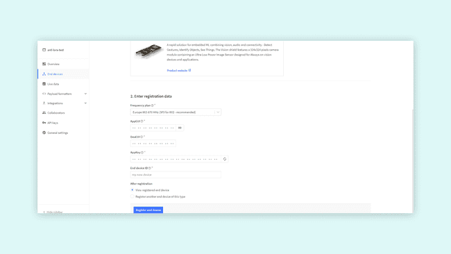 Second step of registering device