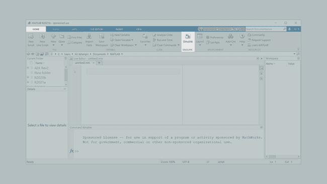 Location of Simulink Icon In MATLAB