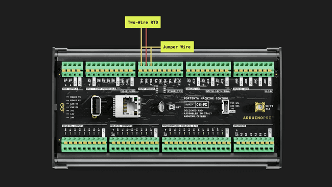 PT100 2-wire connection to channel 0